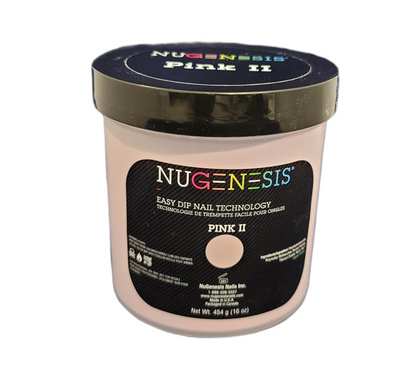 Recambio de polvo para inmersión de uñas NuGenesis, tamaño 16 oz/454 g, PINK II 