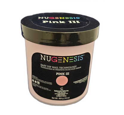 Recambio de polvo para inmersión de uñas NuGenesis, tamaño 16 oz/454 g, PINK III 