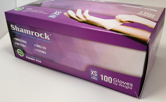Shamrock Latex Industrial Powder Free Textured Gloves - 100/box Size XSmall