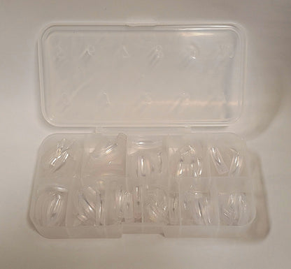 Caja de puntas acrílicas transparentes para manicura Lamour, tamaño #0 a 10