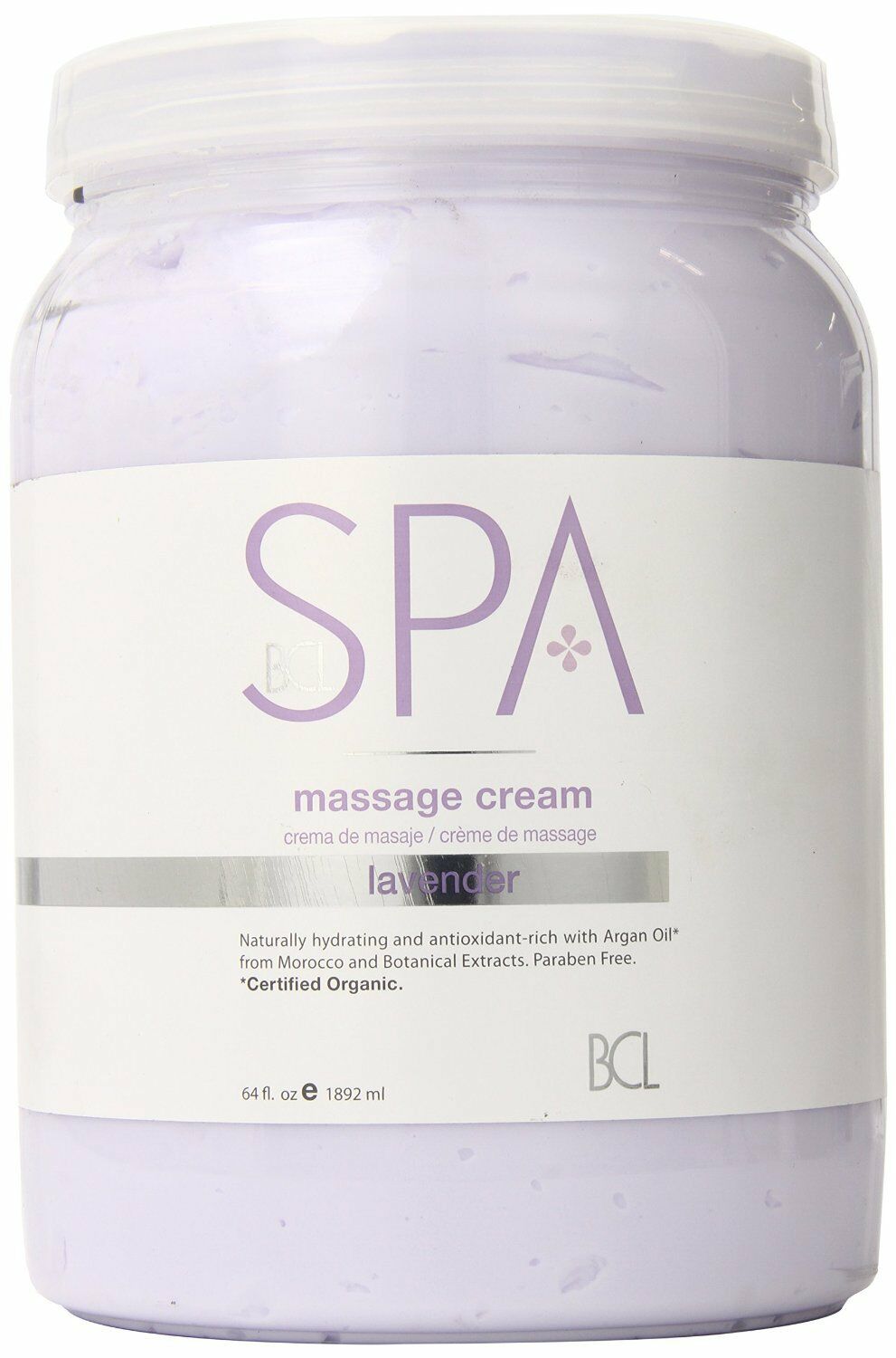 BCL Organic Spa Pedicure Massage Cream Half Gallon (64oz) - Lavender + Mint