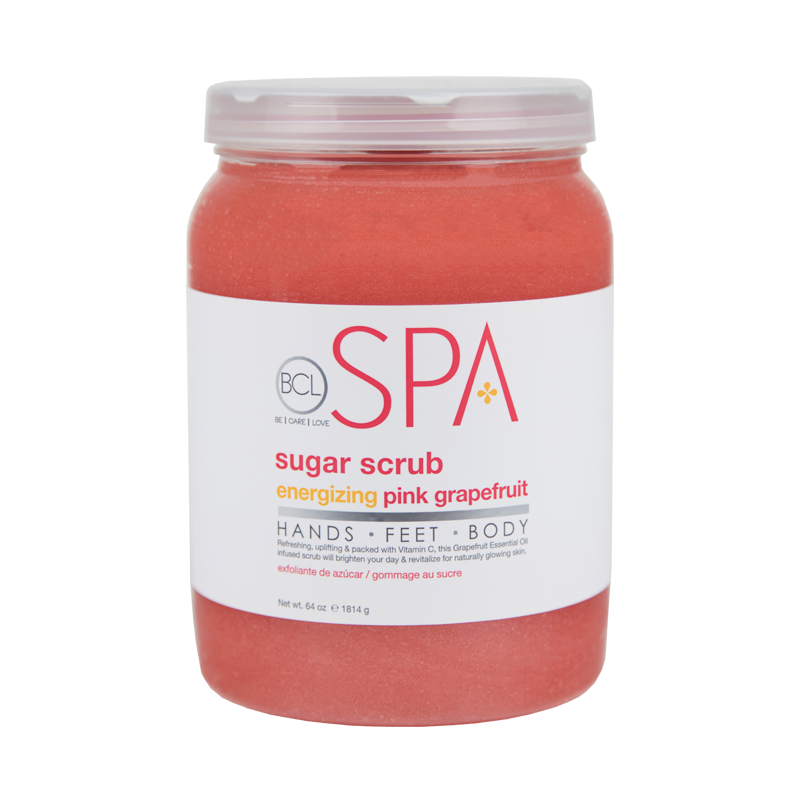 BCL Spa Pedicure Organic Sugar Scrub Half Gallon (64oz) - Energizing Pink Grapefruit