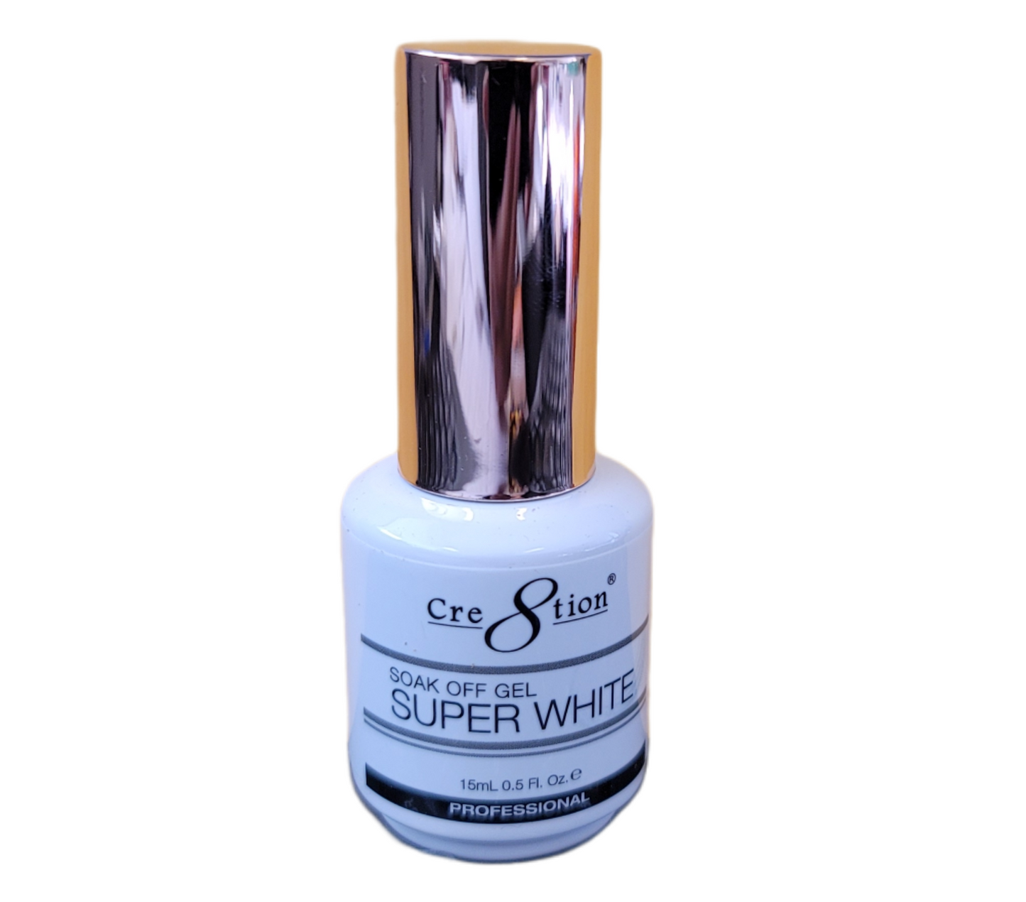 Cre8tion - Gel Soak Off para manicura y pedicura UV/LED - Super White