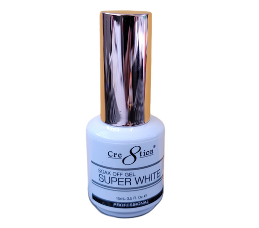 Cre8tion - Nail Manicure Pedicure UV/LED Soak Off Gel - Super White